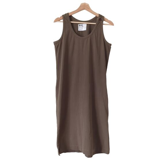 Margaret Howell Womens Tank Dress Sleeveless Cotton Olive Green Capsule Small - Picture 1 of 8